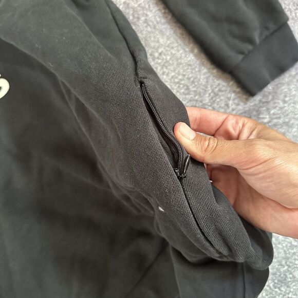 Men's Adidas Big Trefoil Logo Black White Hoodie Pullover Sweatshirt Sz 2XL XXL - Picture 2 of 5